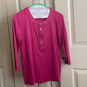 talbots small pink and gold blouse